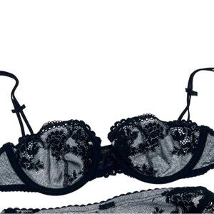 Sheer Black Lace Bra Size 34